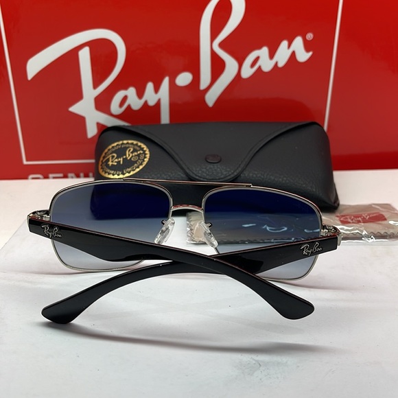 BNIB Rayban double bridge Silver with Gray Gradient Lenses 3438 - Picture 9 of 9